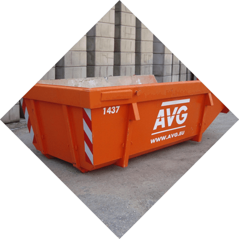 AVG verhuurt allerlei afvalcontainers, zoals bouwbakkie, puincontainer, afval container, bouwafval container, container voor grond afvoeren, vuilcontainer, grofvuil container, bouwcontainer, containerbak, afzetcontainer, grond container, container voor puin afvoeren en andere containers met verschillende kuub inhoud.