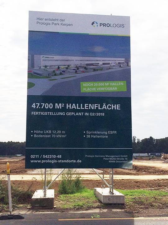 Op Prologis Park Kerpen in Duitsland herrijst een logistiek centrum van ca. 44.000 m2. AVG Bau Goch verzorgt al het grondwerk en alle verhardingen.