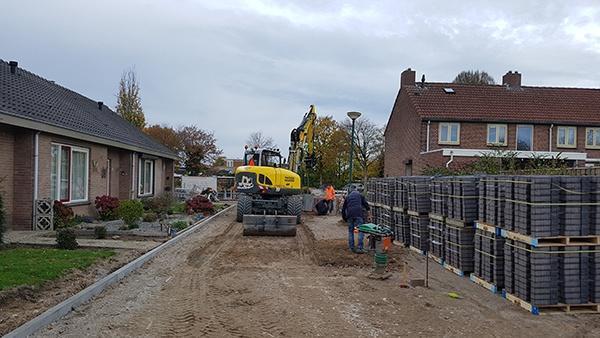 AVG Straßenbau, Grunduntersuchung, Kanalisation, Pflasterarbeiten, Irenehof Cuijk.